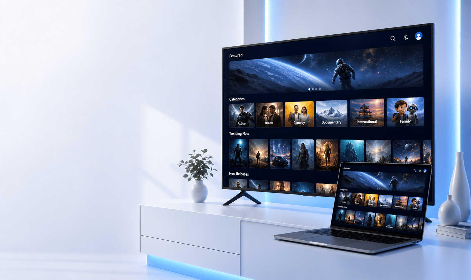 Catalogue films et séries IPTV300 sur TV et ordinateur